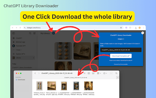 ChatGPT Library Downloader ChatGPT Image Exporter  from Chrome web store to be run with OffiDocs Chromium online