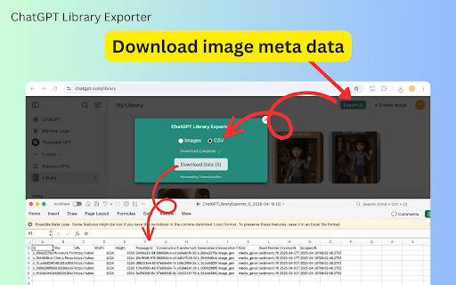 ChatGPT Library Exporter Download Chat Image Data from Chrome web store to be run with OffiDocs Chromium online ChatGPT Library Exporter Download Chat Image Data from Chrome web store to be run with OffiDocs Chromium online
