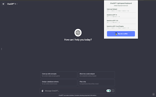 ChatGPT Lightspeed Keyboard  from Chrome web store to be run with OffiDocs Chromium online