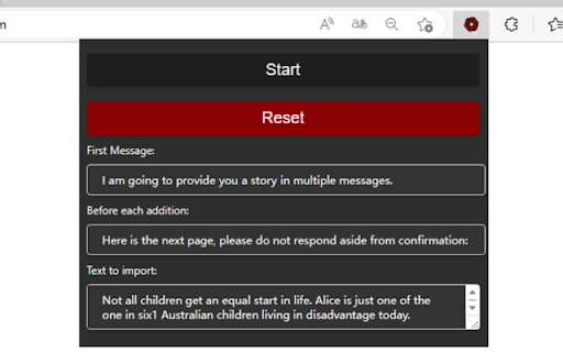 Chat Gpt Long Text Input  from Chrome web store to be run with OffiDocs Chromium online
