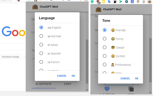 ChatGPT Mail  from Chrome web store to be run with OffiDocs Chromium online