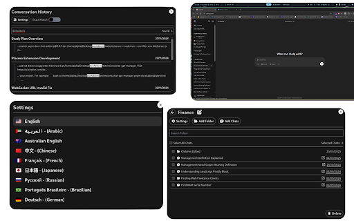 ChatGPT Manager  from Chrome web store to be run with OffiDocs Chromium online