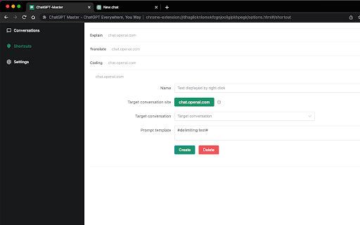 ChatGPT Master Chat Everywhere by Shortcuts  from Chrome web store to be run with OffiDocs Chromium online