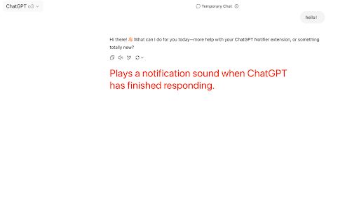 ChatGPT Notifier  from Chrome web store to be run with OffiDocs Chromium online