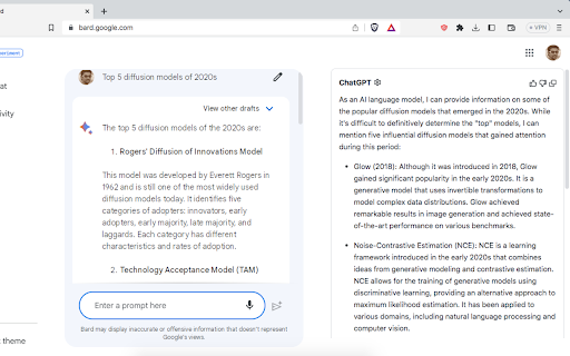 ChatGPTonBard ChatGPT inside Bard  from Chrome web store to be run with OffiDocs Chromium online