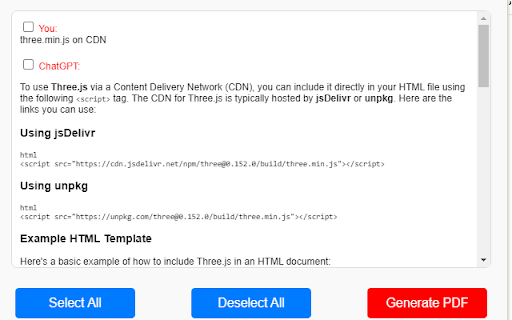 ChatGPT PDF Conversation Exporter  from Chrome web store to be run with OffiDocs Chromium online