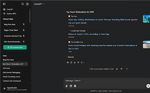 ChatGPT Pins  from Chrome web store to be run with OffiDocs Chromium online