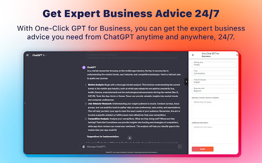ChatGPT Prompt Generator for Business  from Chrome web store to be run with OffiDocs Chromium online