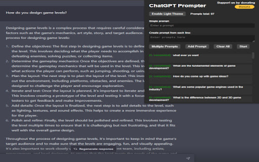 ChatGPT Prompt List  from Chrome web store to be run with OffiDocs Chromium online