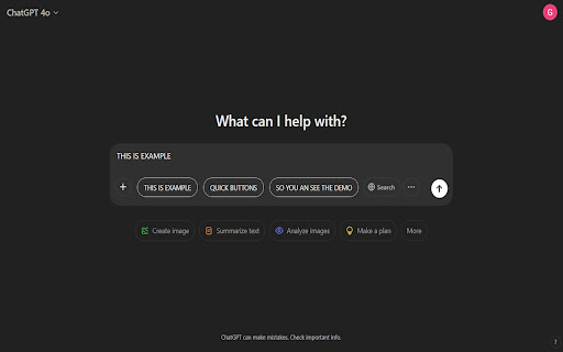 ChatGPT Quick Buttons  from Chrome web store to be run with OffiDocs Chromium online