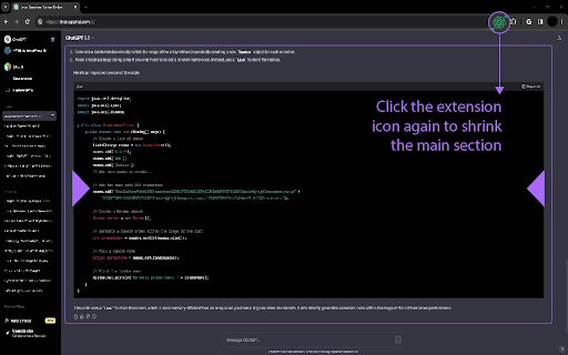ChatGPT ScreenSize  from Chrome web store to be run with OffiDocs Chromium online