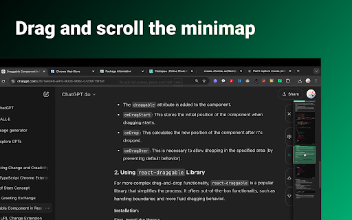 Chat GPT Scroll Map  from Chrome web store to be run with OffiDocs Chromium online