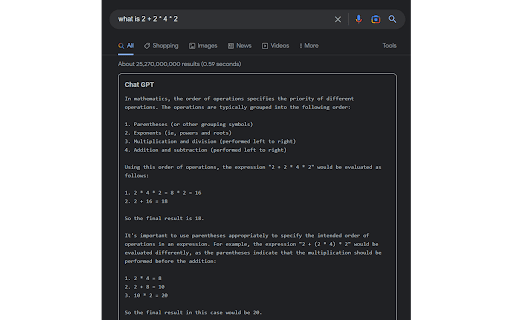 ChatGPT Search and Translator  from Chrome web store to be run with OffiDocs Chromium online