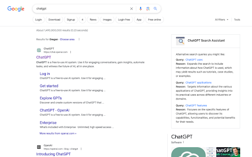 ChatGPT Search Assistant  from Chrome web store to be run with OffiDocs Chromium online