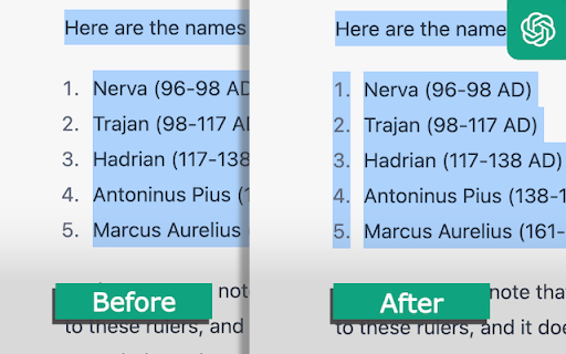 ChatGPT Selectable  from Chrome web store to be run with OffiDocs Chromium online
