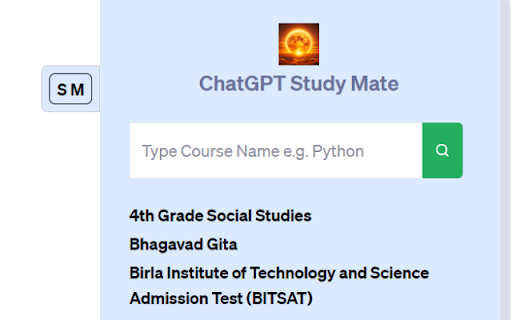 ChatGPT Study Mate  from Chrome web store to be run with OffiDocs Chromium online