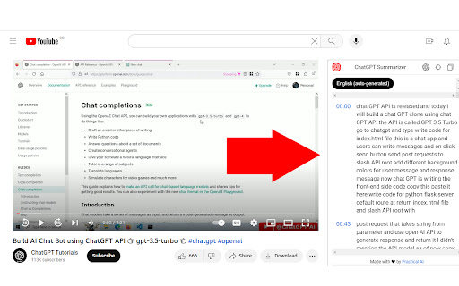 ChatGPT Summarizer: Pages, Articles, YouTube  from Chrome web store to be run with OffiDocs Chromium online