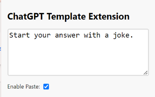 ChatGPT Template Paster  from Chrome web store to be run with OffiDocs Chromium online