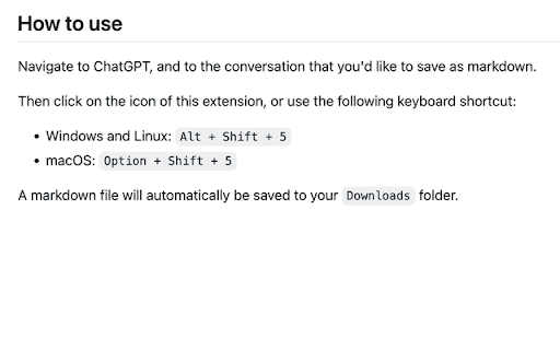 ChatGPT to markdown  from Chrome web store to be run with OffiDocs Chromium online