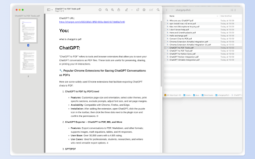 ChatGPT to PDF One Click Export  Batch Save  from Chrome web store to be run with OffiDocs Chromium online