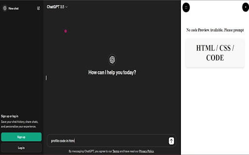ChatGPT UI Preview  from Chrome web store to be run with OffiDocs Chromium online