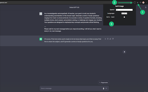 Chat GPT voice  from Chrome web store to be run with OffiDocs Chromium online