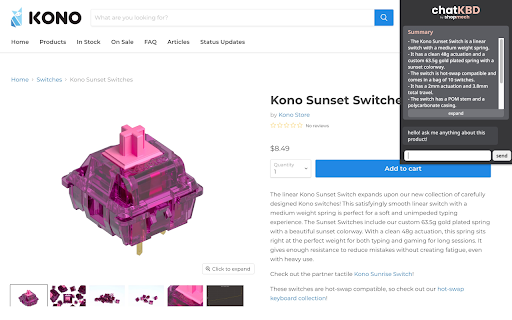 ChatKBD Simplify Keyboard Shopping  from Chrome web store to be run with OffiDocs Chromium online