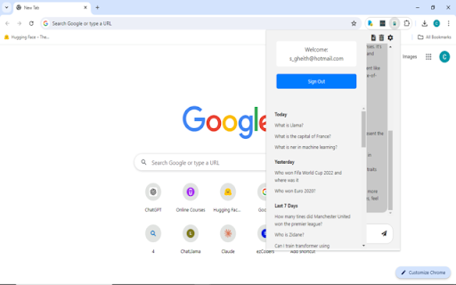 ChatLlama: Chat with AI  from Chrome web store to be run with OffiDocs Chromium online