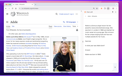 Chat LLM  from Chrome web store to be run with OffiDocs Chromium online