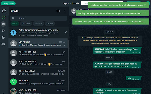 Chat Manager  from Chrome web store to be run with OffiDocs Chromium online