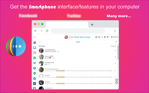 Chat Multi Messenger  from Chrome web store to be run with OffiDocs Chromium online