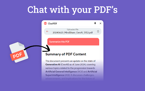 ChatPDF ChatGPT for PDF  from Chrome web store to be run with OffiDocs Chromium online