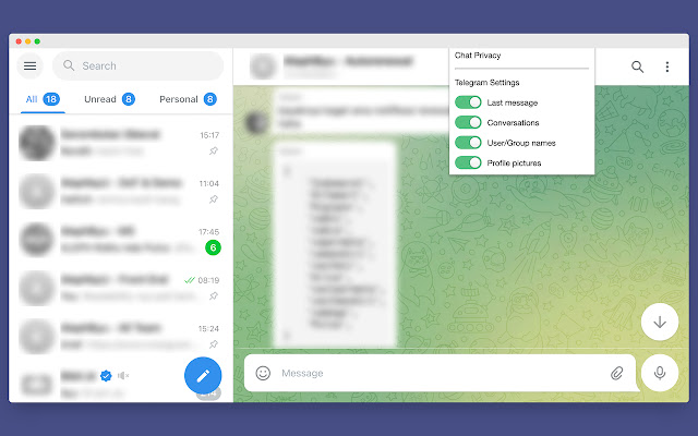 Chat Privacy Beta  from Chrome web store to be run with OffiDocs Chromium online