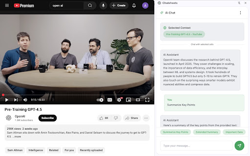 Chatsheet AI chat with any website  from Chrome web store to be run with OffiDocs Chromium online