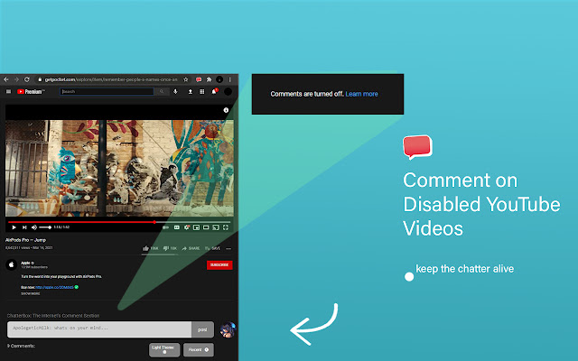 CHATTERBOX Internet Commenting  from Chrome web store to be run with OffiDocs Chromium online
