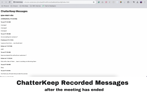 ChatterKeep  from Chrome web store to be run with OffiDocs Chromium online