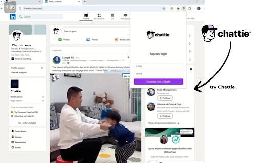 Chattie Social CRM Extension  from Chrome web store to be run with OffiDocs Chromium online