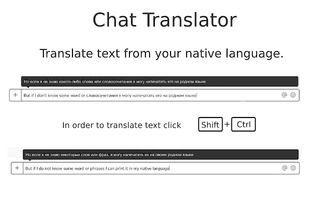 Chat Translator v.2.0  from Chrome web store to be run with OffiDocs Chromium online