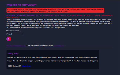 ChatVocGPT  from Chrome web store to be run with OffiDocs Chromium online