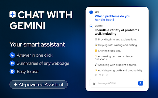 Chat With Gemini  from Chrome web store to be run with OffiDocs Chromium online