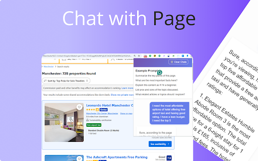 Chat with Page AI  from Chrome web store to be run with OffiDocs Chromium online
