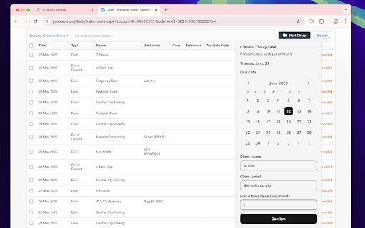 Chazy  from Chrome web store to be run with OffiDocs Chromium online