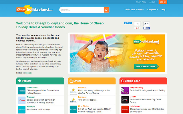 CheapHolidayLand  from Chrome web store to be run with OffiDocs Chromium online