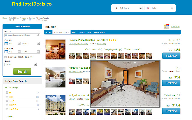Cheap hotels in Houston near Galleria  from Chrome web store to be run with OffiDocs Chromium online
