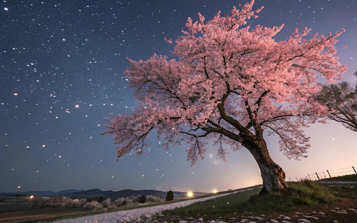 Cherry Blossoms and the Starry Sky  from Chrome web store to be run with OffiDocs Chromium online