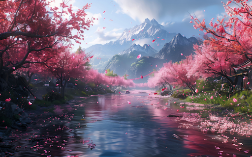 Cherry Blossom Serenity  from Chrome web store to be run with OffiDocs Chromium online