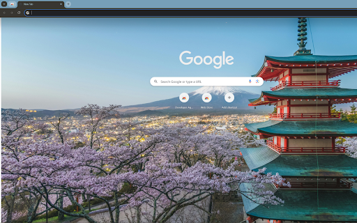 cherry blossoms in full bloom at a Japanese temple  from Chrome web store to be run with OffiDocs Chromium online