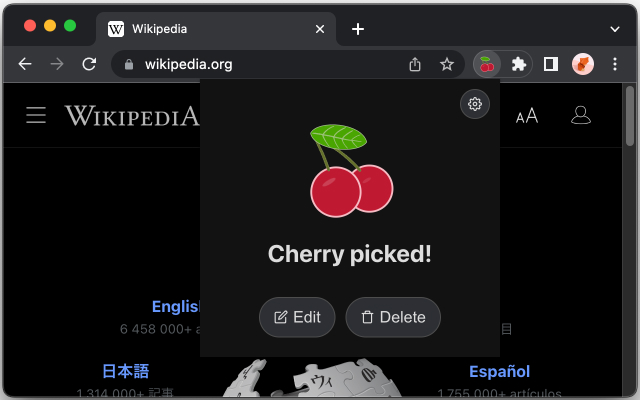 Cherry Browser extension  from Chrome web store to be run with OffiDocs Chromium online