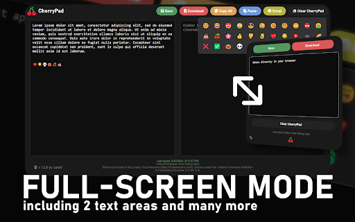 CherryPad Notepad Extension  from Chrome web store to be run with OffiDocs Chromium online