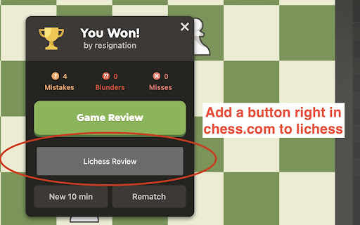 Chess.com to Lichess PGN  from Chrome web store to be run with OffiDocs Chromium online